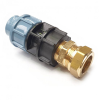 Verloop Thyleen 25 mm naar koper 15 mm incl. Bonfix puntstuk 3/4 buitendraad 15 mm