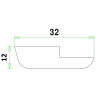 Meranti glaslat met sponning gegrond 12x32 mm G2 lengte 460 cm