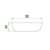 Meranti plint architraaf 12x32 mm H2 gegrond lengte 460 cm