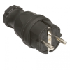 Stekker Rubber 15 amp ip 44 zwart