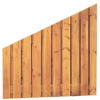 Grenen geschaafd plankenscherm 21-planks 17 mm, 180 x 180/90 cm, verticaal recht aflopend, groen geïmpregneerd.