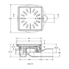 Doucheput met onderuitlaat 150x150 mm
