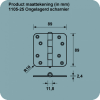 Scharnier 89x89 mm AXA 1105 ronde hoek