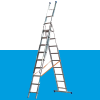 3-delige Reformladder BASIC-line met rechte bomen 10 sporten (bestelartikel)
