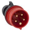Stekker kracht, twist, 4-polig + aarde, 16A, IP44 rood