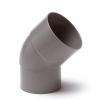 Bocht 70 mm 'parelgrijs' 45 graden hwa mof verjongd