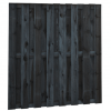 Grenen geschaafd plankenscherm 18-planks 15 mm, 180 x 180 cm, recht, zwart gedompeld. (bestelartikel)