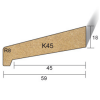 Meranti Neuslat K45 18x59 mm (K5) rondom 60 mu wit gegrond lengte 245 cm