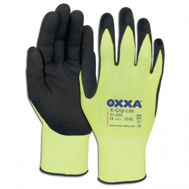 Oxxa X Grip Lite geel/zwart maat 10 werkhandschoen