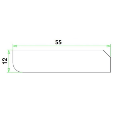 Greenline MDF Plint 12x55 mm FSC wit voorgelakt vochtwerend lengte 244 cm