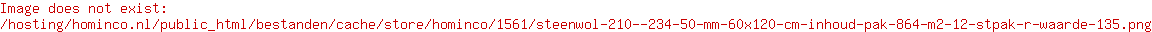 Steenwol 210 / 236 50 mm 60x120 cm (inhoud pak 8,64 m2) 12 st/pak R-waarde 1,30