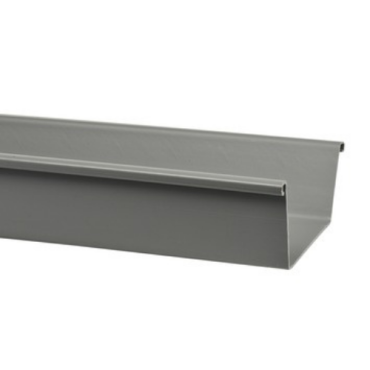 Bakgoot 125 mm grijs eindstuk links