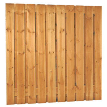 Grenen geschaafd plankenscherm 21-planks 15 mm, 180 x 180 cm, verticaal recht, groen geÍmpregneerd. (bestelartikel)