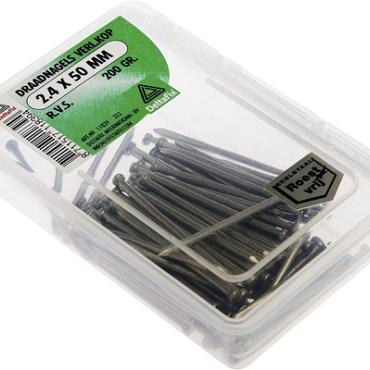 1.8x30 mm Draadnagel verloren kop RVS 200 gr.