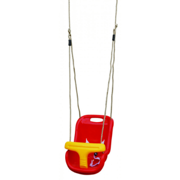 Babyzitje luxe rood/geel.