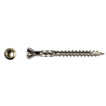 Hardhoutschroef VZK-T * 5x50 Inox C2 (T-25) verpakt per 200 stuks