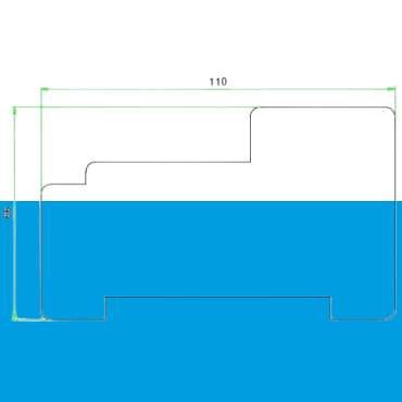 66x110 mm kozijnhout WIT gegrond 'Type A ' stijl