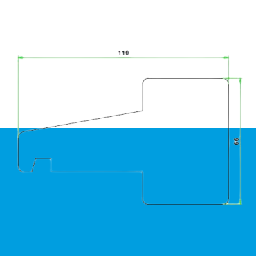 66x110 mm kozijnhout WIT gegrond 'Type D ' kalfprofiel