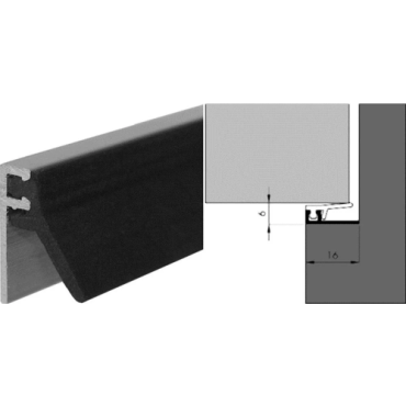 Tochtstrip / profiel  inbouw AR 300 cm