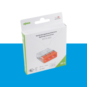 Wago 3v lasklem mini 3x0.5x2.5 verpakt per 30 stuks