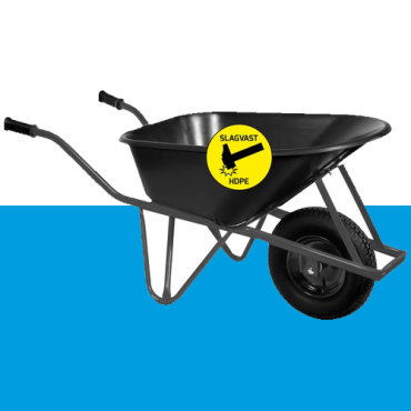 Bouwkruiwagen HDPE 85 liter ovale buis