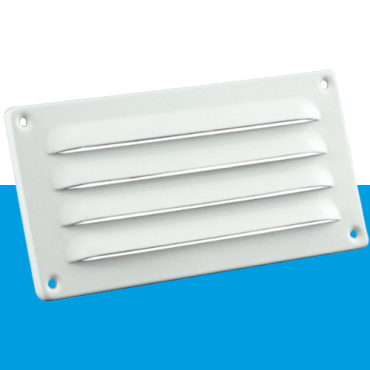 Nedco schoepenrooster aluminium met omgezette rand wit 180x90 mm