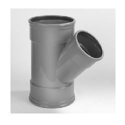 T-stuk 160x125 mm 45 graden 3xmanchet