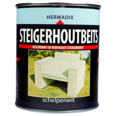 Steigerhoutbeits schelpen wit 750 ML