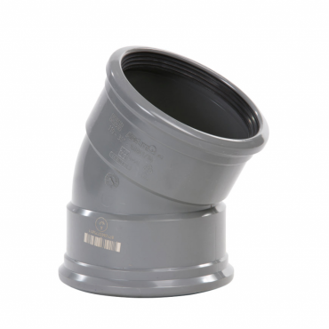 Bocht 125 mm 30 graden 2xmanchet