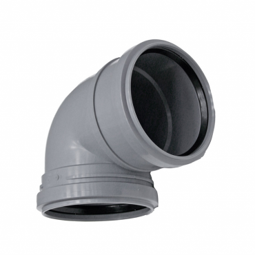 Bocht 200 mm 90 graden 2xmanchet (bestelartikel)