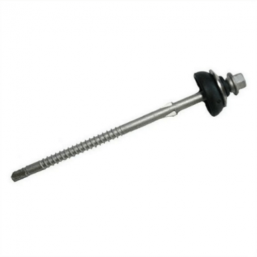 6,5x130 mm Houtfret RVS golfplaat compleet 3hs