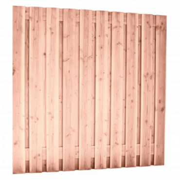 Douglas geschaafd plankenscherm 21-planks 16 mm, 180 x 180 cm t.b.v. betonsysteem, onbehandeld. (bestelartikel)