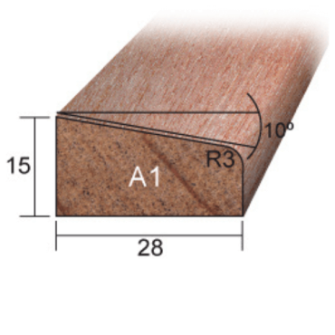 Meranti Glaslat A1 15x28 mm rondom 60 mu wit gegrond lengte 275 cm