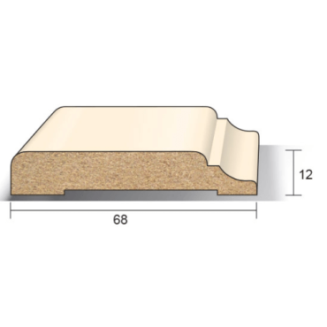 Greenline MDF Deurlijst chambrant 12x68 mm FSC wit voorgelakt vochtwerend lengte 244 cm