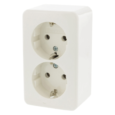 Opbouw Wandk. Ds dubbel ra polar wit Berker