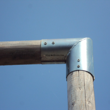 Hoekstuk Ø 10 cm paal gegalvaniseerd (setje van 2 stuks)
