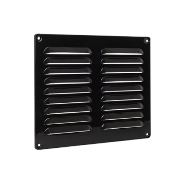 Nedco schoepenrooster aluminium met omgezette rand zwart 250x200 mm