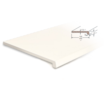 Vensterbank RAL9010 wit breedte 20 cm Hoofdartikel