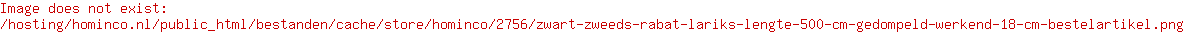 Zwart zweeds rabat lariks lengte 500 cm gedompeld werkend 18 cm (bestelartikel)
