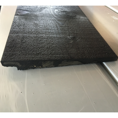 Zwart zweeds rabat vuren lengte 360 cm 2x zwart gespoten werkend 17,5 cm (bestelartikel)
