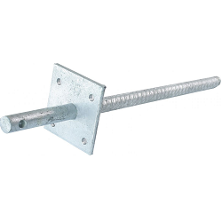 Pergolasteun rond 24 mm lengte 400 mm met geribbeld stift verzinkt