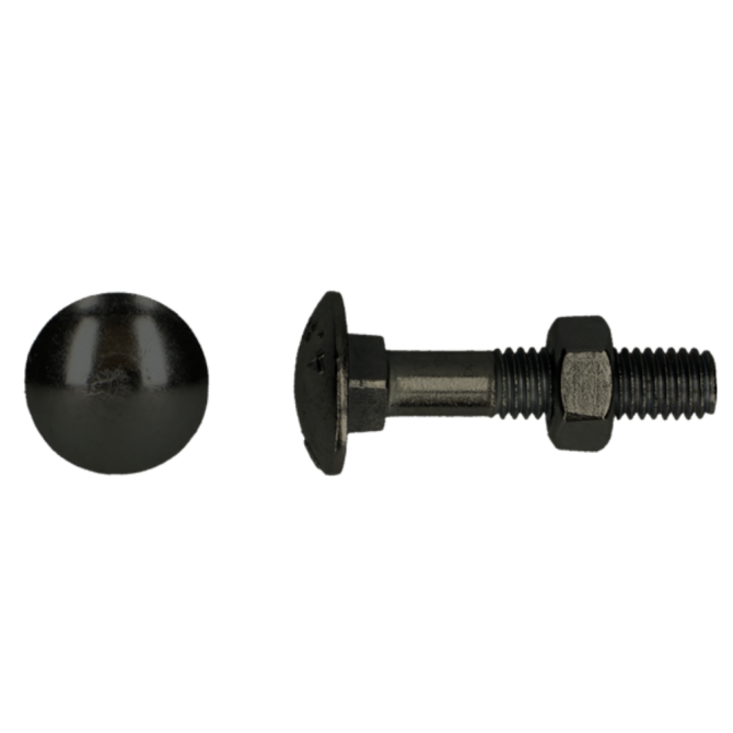 Slotbout 4.8 DIN 603/555 M6x30 BT/6st zwart