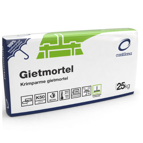 Gietmortel verpakt per 25 kg