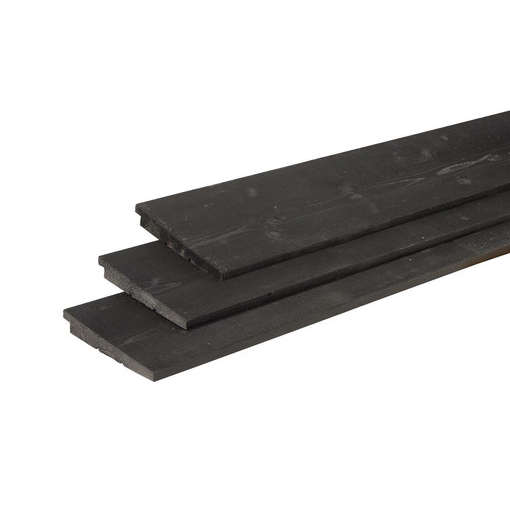 Zwart zweeds rabat Douglas 12-25x195 mm lengte 500 cm gedompeld werkend 18 cm (bestelartikel)