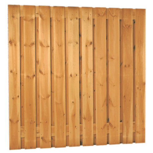 Grenen geschaafd plankenscherm 21-planks 15 mm, 180 x 180 cm, verticaal recht, groen geÍmpregneerd. (bestelartikel)
