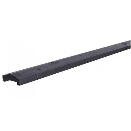 Grenen geschaafde afdekkap met sponning (6,1 cm) 3,5 x 8,5 x 180 cm t.b.v. rechtscherm, zwart gedompeld.