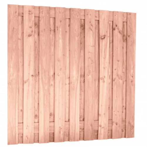 Douglas fijnbezaagd plankenscherm 19-planks 15 mm, 180 x 180 cm t.b.v. betonsysteem, onbehandeld. (bestelartikel)