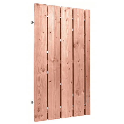 Douglas fijnbezaagde plankendeur op verstelbaar stalen frame, 19 mm, 100 x 190 cm, onbehandeld.