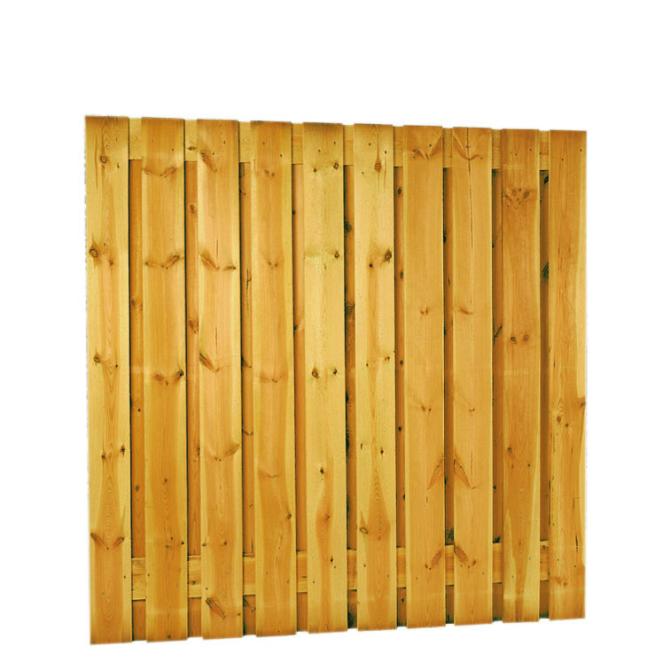 Grenen geschaafd plankenscherm 21-planks 15 mm, 180 x 180 cm, verticaal recht, groen geÍmpregneerd. (bestelartikel)