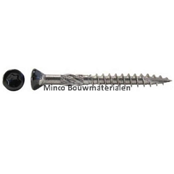 Potdekselschroef VZK-T zwart  * 5x70 Inox C2 (T-25 verpakt per 200 stuks